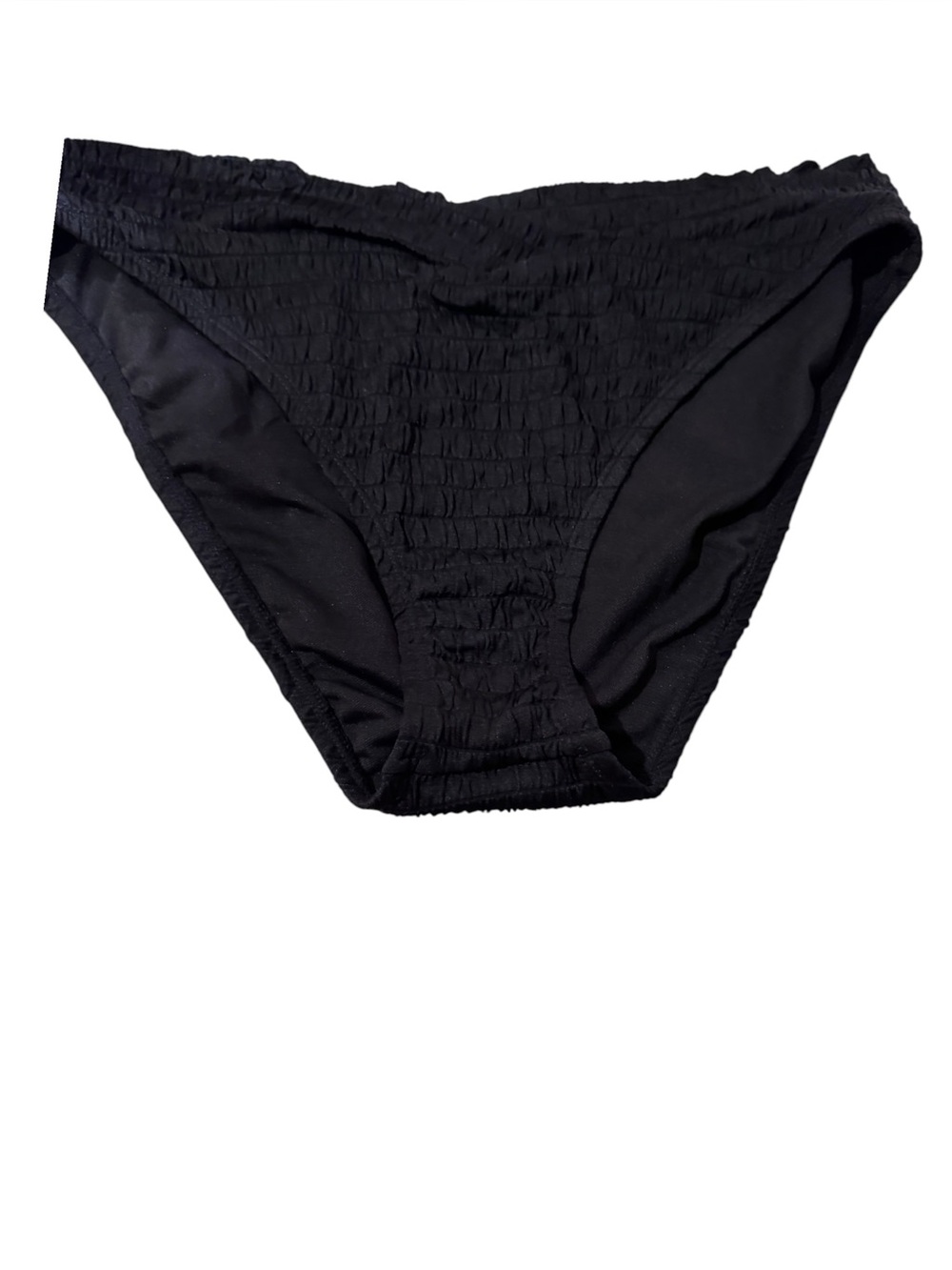 Bar III Bikini Bottom NWT | Pucker Up Textured Black Swim Bottom | Size Large